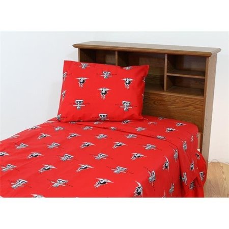 COLLEGE COVERS College Covers TTUSSTW Texas Tech Printed Sheet Set Twin- Solid TTUSSTW